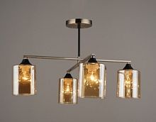 Люстра потолочная четырехрожковая Мелодия Света Стаканчики Е27 Бронза картинка 